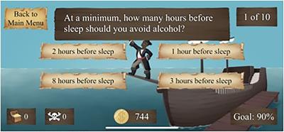 A game-based learning approach to sleep hygiene education: a pilot investigation